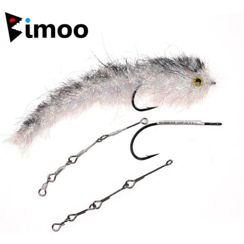 Bimoo 2Sets Articulated Fish Spine Shank for Fly Tying Streamer Bait Fish Big Fish Fishing Flies