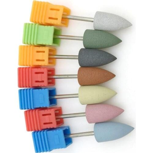 1PC Bullet Head Nail Drills Bit Rubber Silicon Material Nail Buffer Machine For Manicure Nail Art Accessories Nail Files