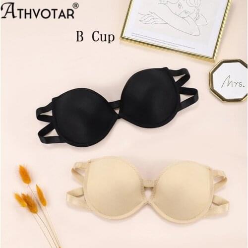 ATHVOTAR Women Invisible Bra B Cup Sexy Push Up Bra For Women Strapless Bralette Solid Breathable Brassiere Female Underwear