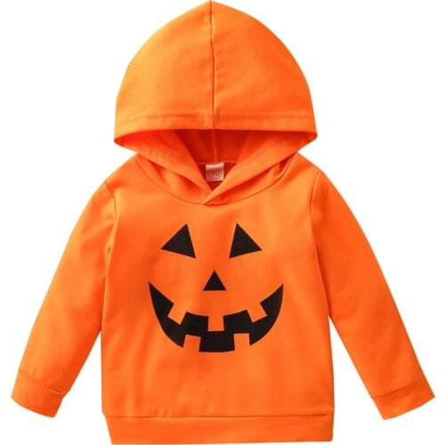 Baby Clothes Childrens Hooded Sweater Halloween Party Fall Winter Warm Pumpkin Hoodie Novelty Baby Girl Boy Sweater Kids Hoodie