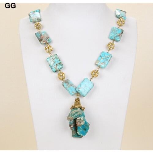GuaiGuai Jewelry 20" 25MM Imperial Jasper Gems Stone Necklace