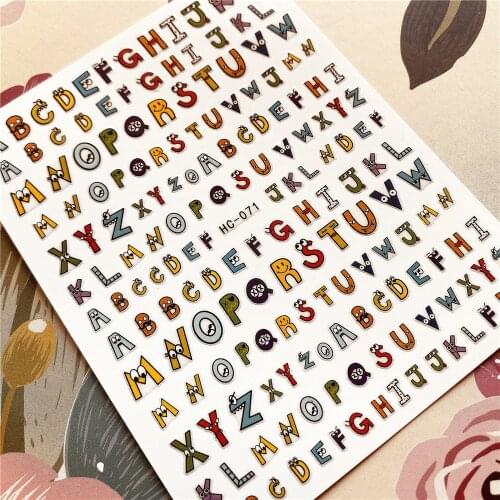 HC-051 to 217 Honey letter 3D Back glue Nail decal Nail sticker Nail decoration Nail art Nail tool Nail ornament