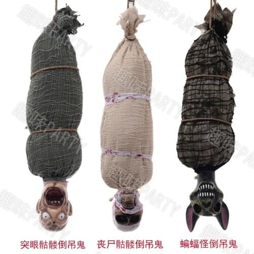 Halloween Ghost Hanging Upside Down Sound Electric Induction Haunted Room Escape Bar KTV Props Toy