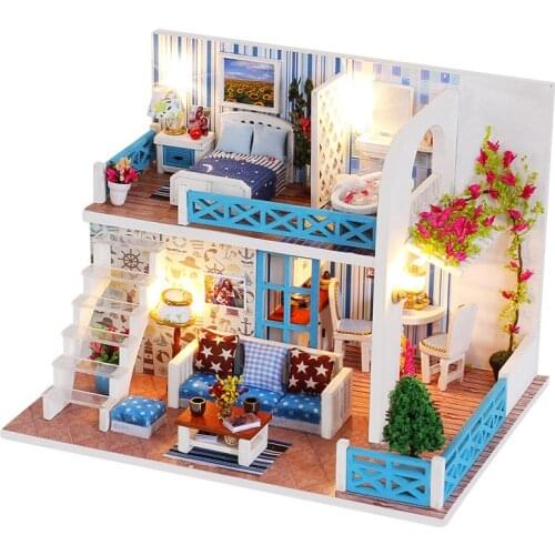 IiE CREATE Dollhouse K019 Home of Helen Miniatrue DIY Kit With Lights And Dust Cover