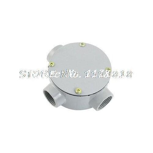 Cable Wiring G3/4" Dia. 3 Hole Water Proof Round Junction Control Box w Pads