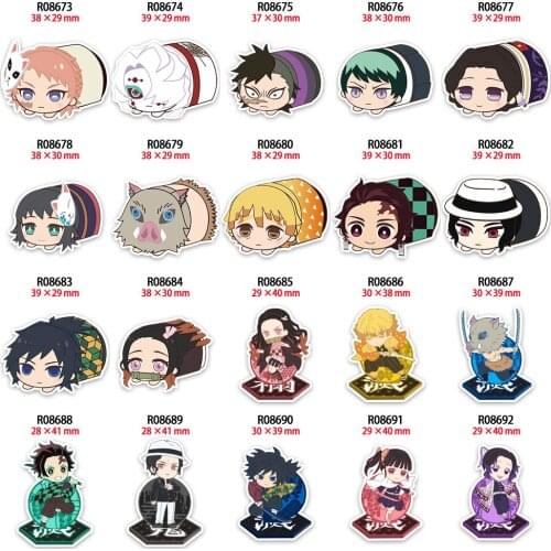 Kimetsu No Yaiba 30pcs/lot Acrylic Resins Japanese Cartoon planar resin Printed for DIY