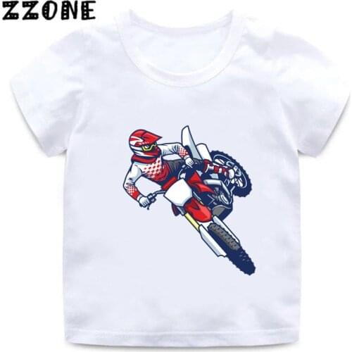 Motorcycle Motocross Rider Cool Kids T-Shirt Baby Boys Casual Funny T shirt Summer Fashion Children Streetwear Girls Clothes