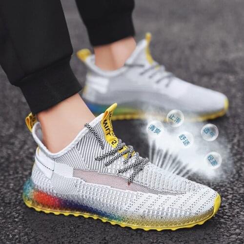 Summer Mens Korean Fashion Outdoor Casual Sports Shoes Mesh Breathable Mix Color Matching Versatile Light Running Sneakers