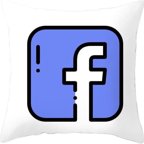 Hot Selling Creative Chat Software Logo Polyester Peachskin Cushion Cover Sofa Chair Throw Pillow Case Decoration