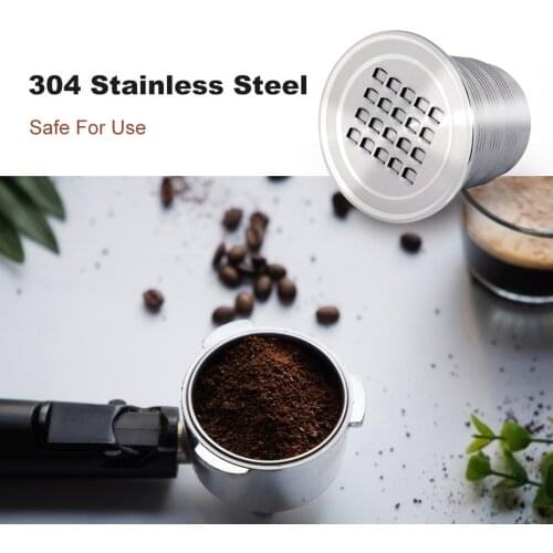 Reusable Coffee Capsules 304 Stainless Steel K Cup Coffee Brewers Replacement for Nespresso Espresso Machines