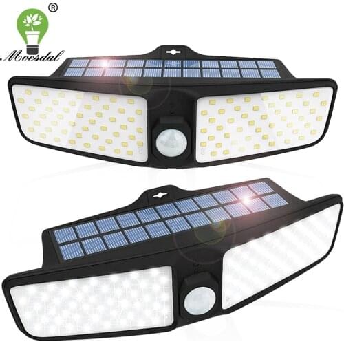 Solar Wall Light Fence Light Motion Sensor Outdoor Solar Flood Light 270° Wide Angle Suitable for Garden Courtyard Deck Garage