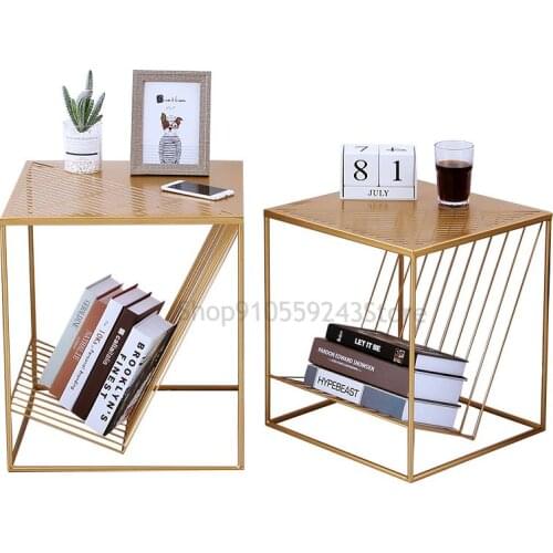 Nordic Wrought Iron Square Small Coffee Table, Simple Sofa, A Few Corners, Modern Light Luxury Living Room, Small Table, Bedside