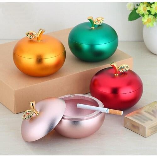 Very beautiful metal Color apple ashtray Fashion aluminum embellishment decoration ashtray Christmas apple gifts