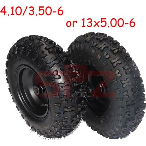 4.10/3.50-6 and 13x5.00-6 front and rear tires come with wheels, tires and rims of off-road ATV QUAD off-road lawn mower kart
