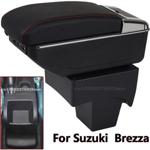 For Suzuki Vitara Brezza armrest box central Store content Storage box with cup holder ashtray USB interface in car accessories