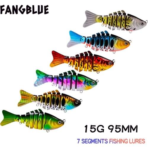 6pcs Fishing Lure 15g 95mm Multi Jointed Bait 7 Segments Fishing Baits Artificial Hard Bait Sinking Wobblers Swimbait FIshing