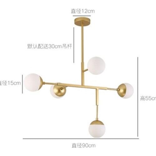 5 Heads Modern Creative Restauramt Pendant Light Loft Art Molecular Balls Livingroom Study Led Hanging Light Fixtures