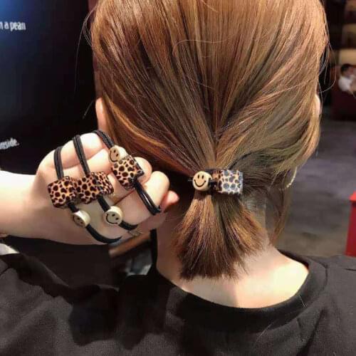 Smile funny hair bands for girls accessories for girls Leopard Hair tie Ponytail Hair headbands Hair accessories Headband hair
