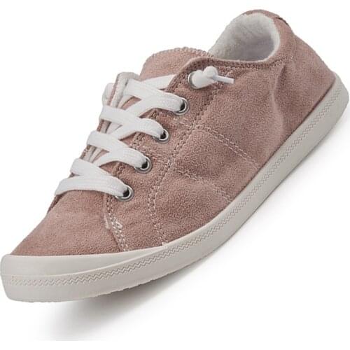 Dark Pink Women Sneakers Cozy Flock Shoes for Woman Flat Heel Casual Loafers Plus Size 43 Female Vulcanize Footwear Sport