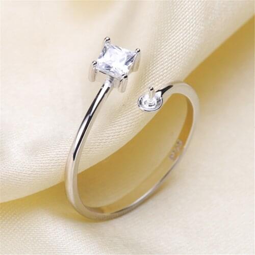 Wholesale Classic 925 Silver Ring Accessories Settings Adjustable Blank Pearl Ring Setting Base For Women Diy Jewelry Making