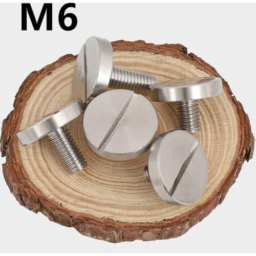 10PCS M6x8/10/12/14/16/20mm GB833 Stainless steel Large flat head slotted screw case hand screw bolt