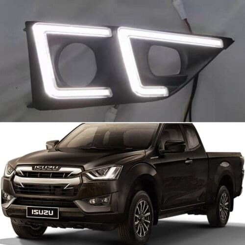 12V Daytime running lights For ISUZU D-max DMAX XTR 2020 Drl with turn signals LED For cars auto Fog lights headlights Lamps