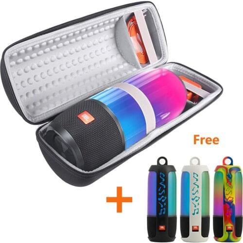 2 in 1 PU Hard Carry Zipper Storage Box Bag + Soft Silicone Case For JBL Pulse 3 Bluetooth Speaker Cover for JBL Pulse3 Column