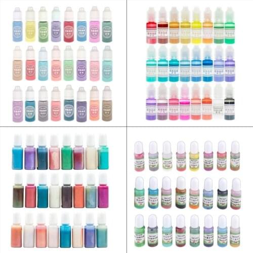 24 Pcs/set Crystal Epoxy Pigment UV Resin Dye DIY Jewelry Colorant Art Crafts Coloring Toning Color Mixing Liquid Decorations Ma