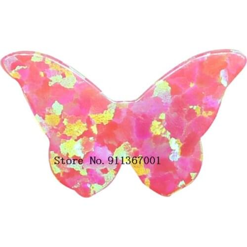 50pcs Nice butterfly opal pendant synthetic opal stone custom insect pendant size 8.6X14.1 mm