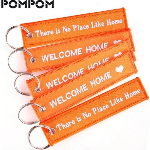5pcs/lot Embroidery Welcome Home Keychains for Motorcycles and Cars Fashion Jewelry Keychain for KTM Mens Gifts Tag Key Holder