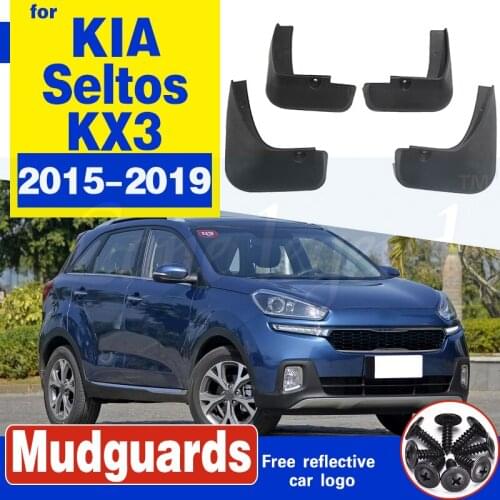 Car Front Rear for KIA Seltos KX3 2015-2019 Car Mudflaps Fender Mud Flaps Guard Splash Flap Mudguards Soft plastic Accessories