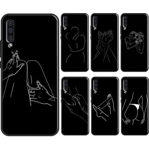 Minimalist Line Sexy Woman Silhouette For Samsung Galaxy A51 A71 A31 A41 A10 A30 A50 A70 A52 M31 A20e A21S A12 M31S Phone Cover
