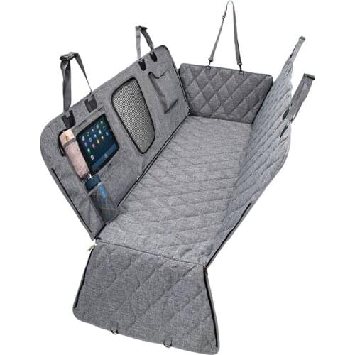 Pet car seat cover pad dog car seat cover waterproof pet dog travel mat mesh dog sling car hanging mattress protector with zippe