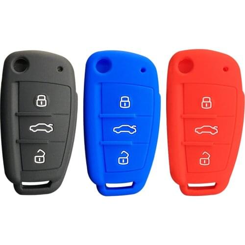 3 Buttons Remote Key Case Cover Shell For Audi A6 c6 A3 8v 8p A4 b7 Silicone Car Accessories Styling Key Holder Keychain Keyless