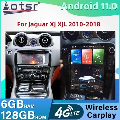Car Radio GPS Navigation For Jaguar XJ XJL Android Multimedia 2010 2011 2012 2013 - 2018 Tesla Touch Screen 128GB Stereo Carplay
