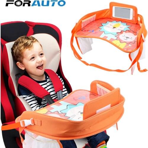 FORAUTO Infant Children Drink Table Cartoon Baby Kid Car Safety Seat Chair Tray Car Food Drinks Cellphone Holders Waterproof