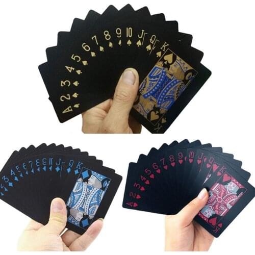 Hot Sale 1/2 Pack Waterproof Washable Foil Poker Table Game Magic Playing Card Party New Year Game Props Adult Toys Gifts