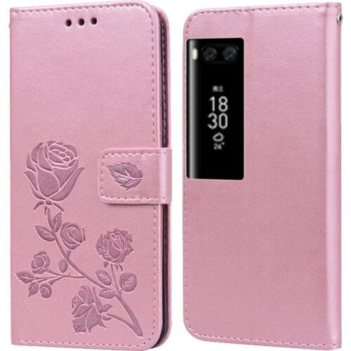 Luxury Leather Flip Book style Case for Meizu Pro 7 Plus Pro 7 M792H Rose Flower Wallet Stand Card Holder Case Phone Bag