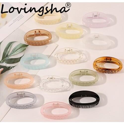 LOVINGSHA Solid Hair Accessories Hair Claws For Women Girl Candy Color Hair Crab Clamps Ponytail Hair Holder Rope FC279