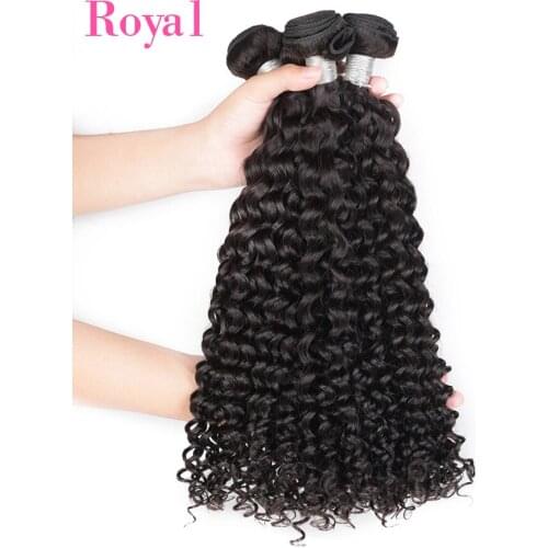 ROYAL Malaysia Kinky Curly Hair Bundles 100% Human Hair Bundles 1/3/4 Remy Human Hair Weave Bundles Free Shipping Natural Black