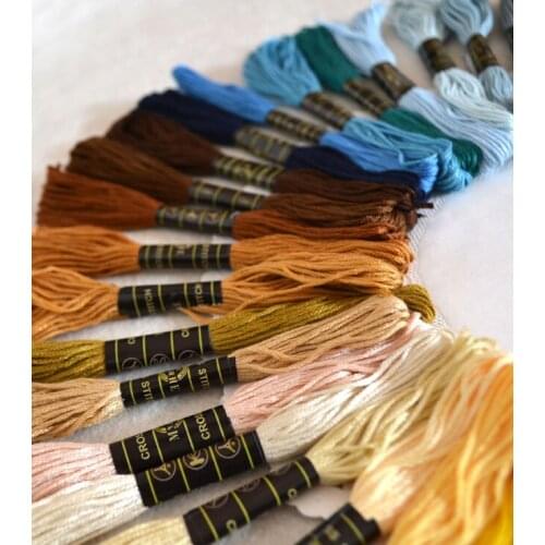 50 Mix Colors Cross Stitch Cotton Sewing thread Skeins Embroidery Thread Floss Kit DIY Sewing Tools