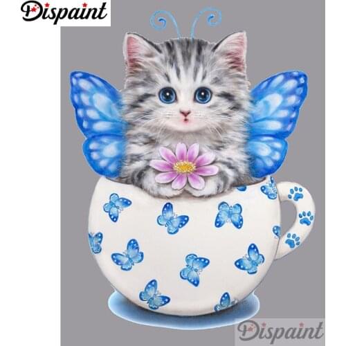 Dispaint Full Square/Round Drill 5D DIY Diamond Painting "Cartoon cat" Embroidery Cross Stitch 3D Home Decor Gift A12327