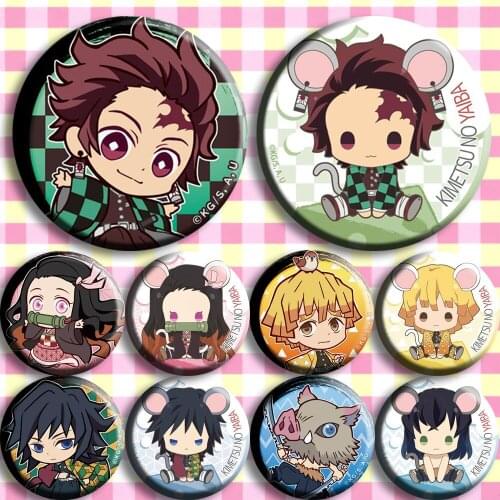 New 58mm Animation Demon Slayer: Kimetsu no Yaiba bagdes Cute Styles Brooch
