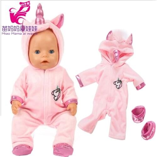 Doll Clothes for 43cm Baby New Born Doll Clothes Coat Unicorn Hoodie Set Baby Doll Christmas Clothes Unicornio Outfit for Doll