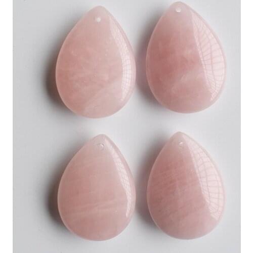 Wholesale 4pcs/lot 2020 New Fashion good quality natural stone pink water drop charms pendants for jewelry making free shipping