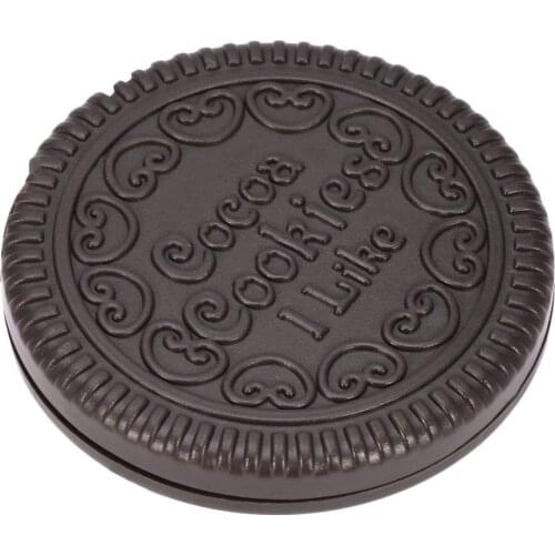 Portable Mini Cute kawaii Ladies Girls Mirror Fashionable Chocolate Cookie Shaped Design Cosmetic Mirror Makeup Chocolate Comb