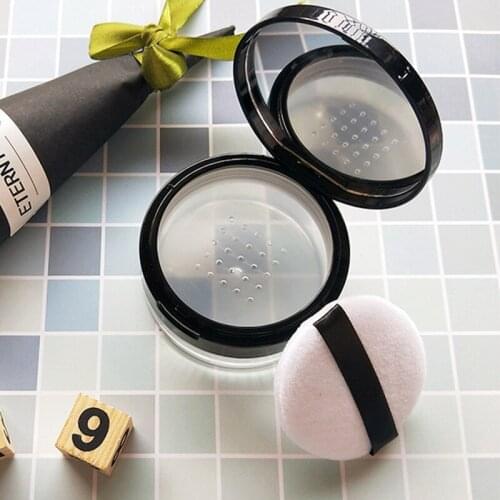 10pcs/lot 20g Empty Loose Powder Pot With Sieve Cosmetic Makeup Jar Container Handheld Portable Sifter with Black Cap