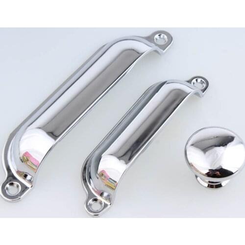 Retro simple shiny silver unfold install shell furniture handles bright chrome shell drawer cabinet knobs pulls good diy handle
