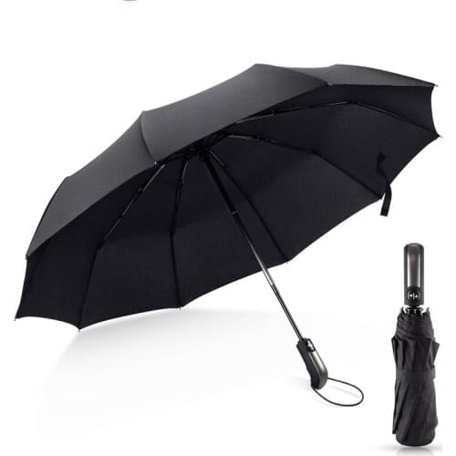 Folding Automatic Umbrella Rain Women Auto Luxury Wind Resistant Big Windproof Umbrellas Rain For Men Black Coating 10K Parasol