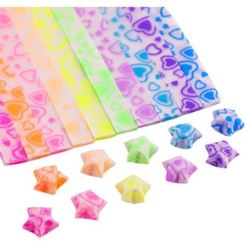 Luminous I LOVE YOU lucky stars Origami colorful DIY handmade origami craft paper 150PCS